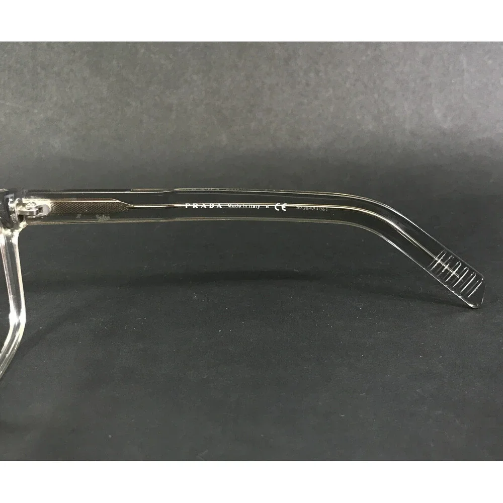 Prada Eyeglasses Frames VPR15W U43-1O1 Crystal Clear Squre Full Rim 53-18-145